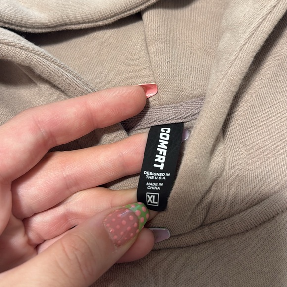 Comfrt Tan/Taupe Hoodie and Sweatpants Set - Picture 4 of 4